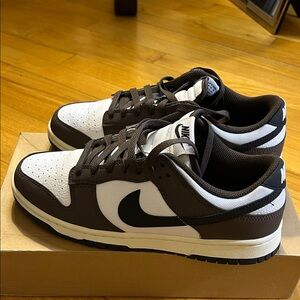 Nike Men's Dark Brown and White Sneakers